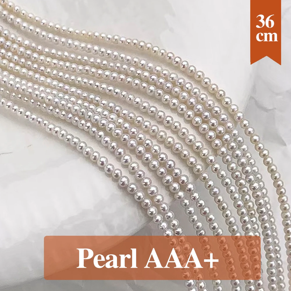 

100% Gloss Natural Freshwater Pearl Bead Round AAA Pearl Loose Spacer Beaded for Making DIY Jewerly Neklace Bracelet 3-4mm