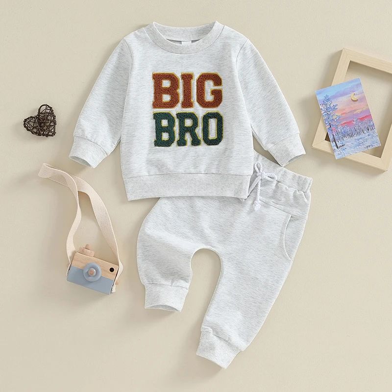 Big Brother Little Brother Matching Outfit Toddler Baby Boy Long Sleeve Sweatshirt Pants Set Fall Clothes