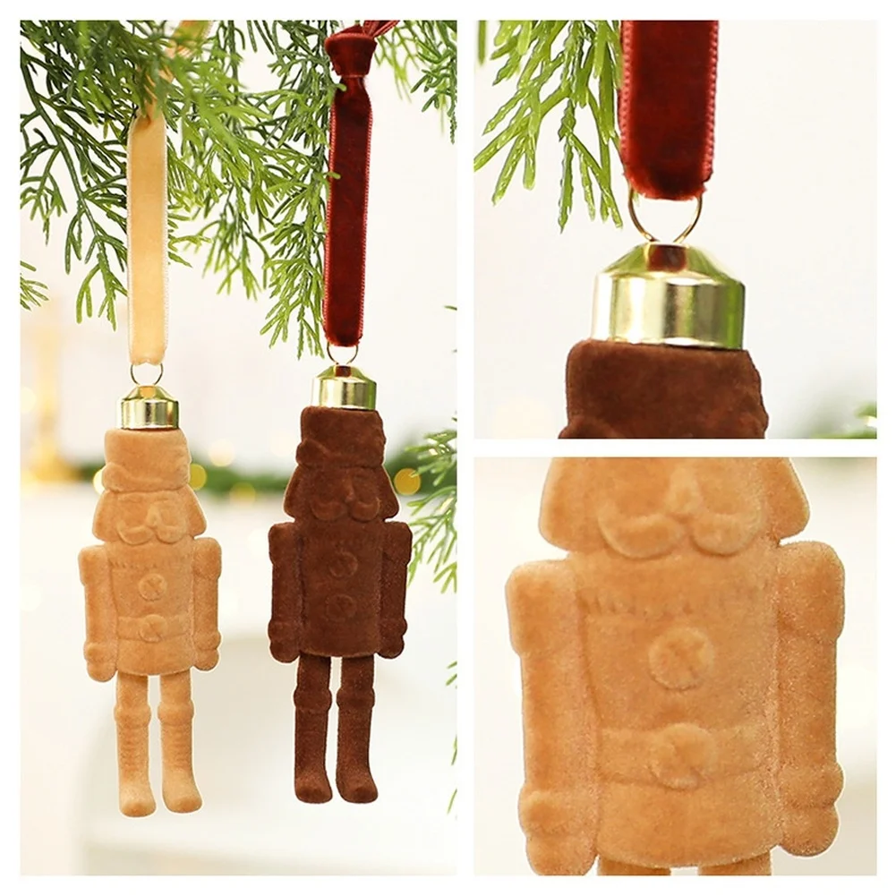 Handmade Christmas Ornament DIY Flocked Figure 10*4*2cm Christmas Decoration Handmade Artistry Seasonal Atmosphere