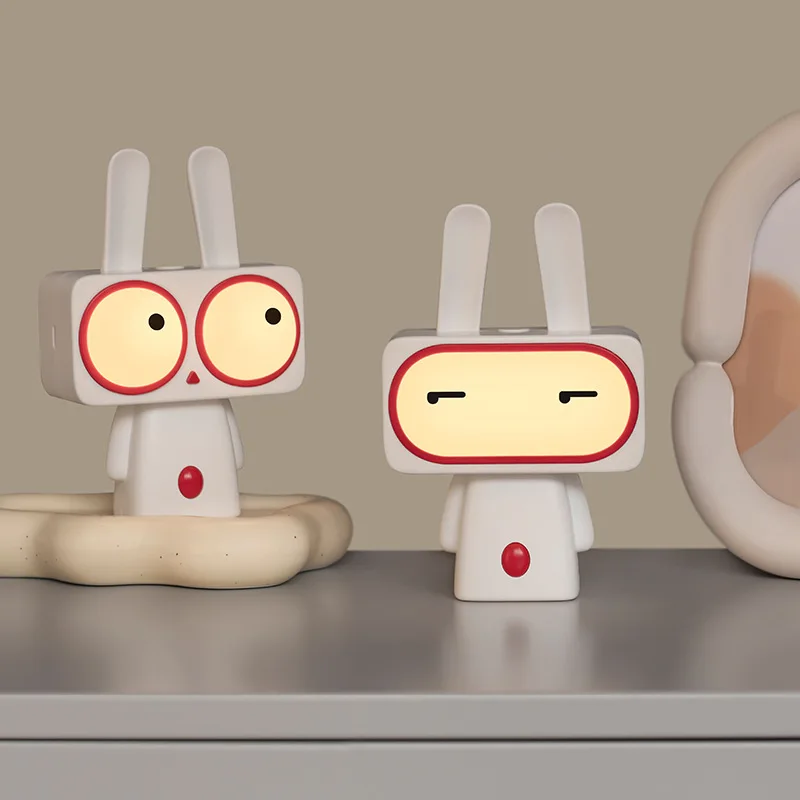 

Детский светодиодный ночник с зарядкой через USB, милый мультяшный кролик, креативный и забавный подарочный светильник-компаньон для сна