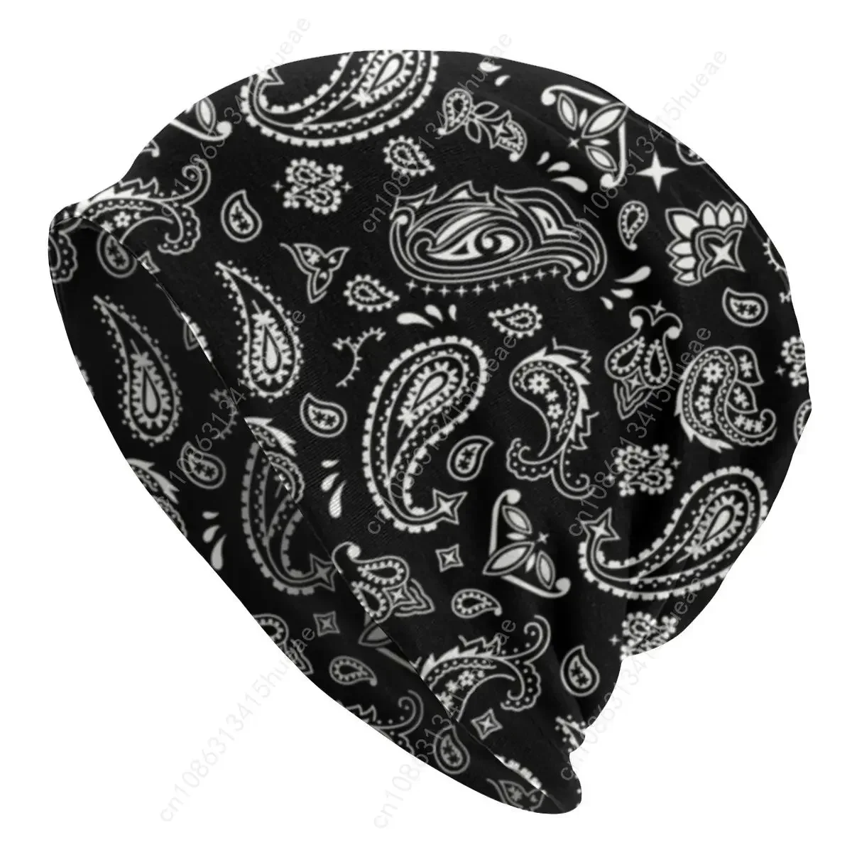 رمادي كلاسيكي باندانا نمط بونيه قبعة محبوك قبعة الرجال النساء أزياء للجنسين الشتاء الدافئ Skullies Beanies قبعات #6