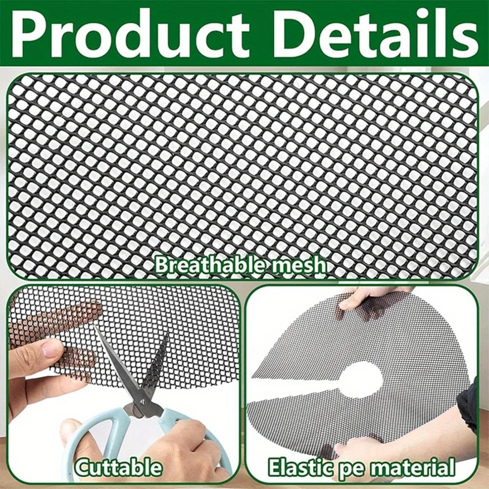 4Pcs Bonsai Tool Pot Mesh Sheet Hole Flowerpot Bottom Net Pest Control Prevent Soil Loss Breathable Gasket Potted Plastic Net
