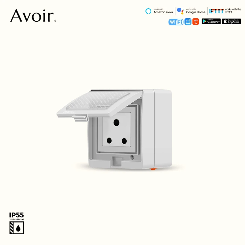 Avoir IP55 Waterproof Socket WIFI Tuya Smart Electrical Outlets 15A South African Electrical Sockets Alexa Home Appliance 220V