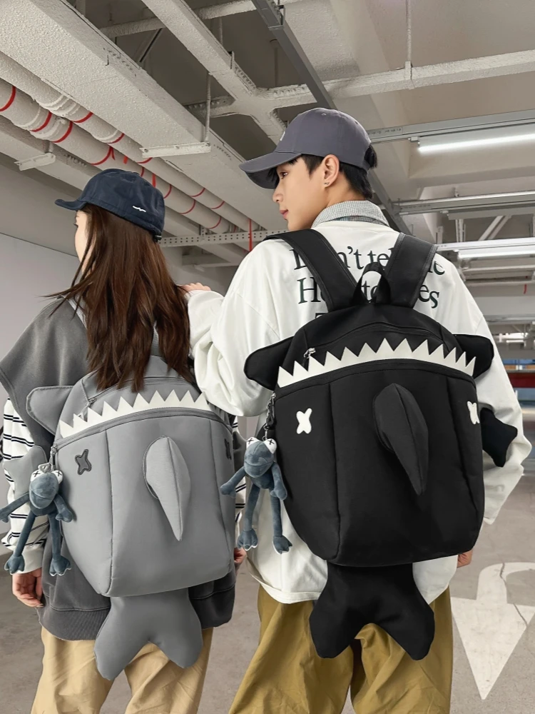 Fashionable Double Shoulder Backpack for Boys And Girls Travel Dinosaur Monster Ins Bookbag Motorcycle Backpack Casual Simple...
