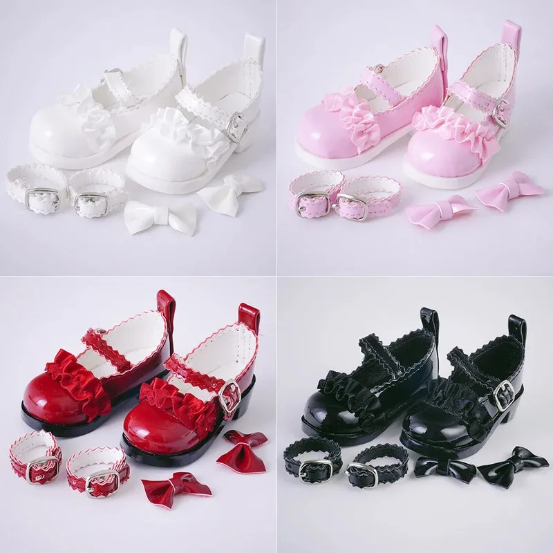 

1/4 Bjd Lolita Leather Shoes Shoes 1/3 Doll Lace Bow Mary Jane For Dollfie Dream Mid Dk Luts Soom Dod Dollmore