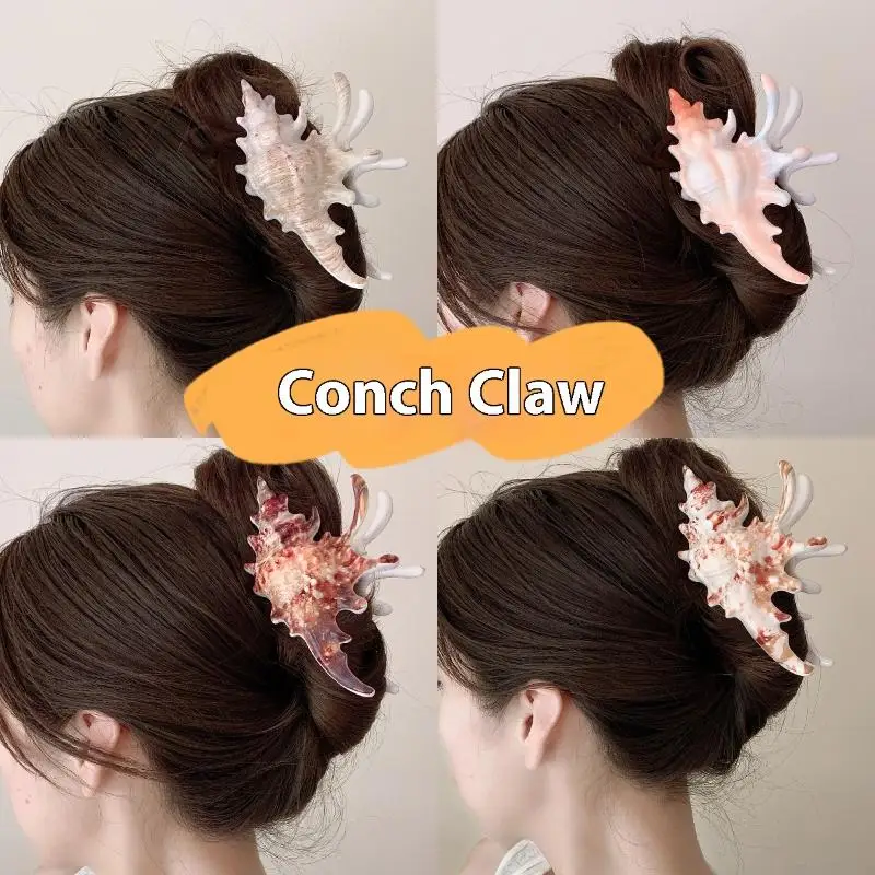 

Fashion Acrylic Conch Hair Claws Korean Exaggerated Colorful Irregular Personality Large Hair Claw Women Girls Hair Accessories