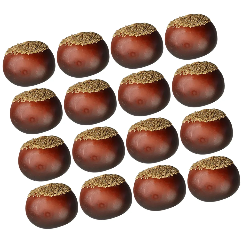 16 Pcs Fruit Fake Chestnut Decor Decorate Faux Nuts Artificial Food Decorative Foam Craft