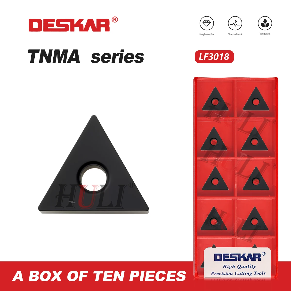 

DESKAR CNC lathe 100% Original TNMA160404/TNMA160408/TNMA160412/LF3018 Triangle Hardmetal Cutting Tools Used For Cast Iron Tool
