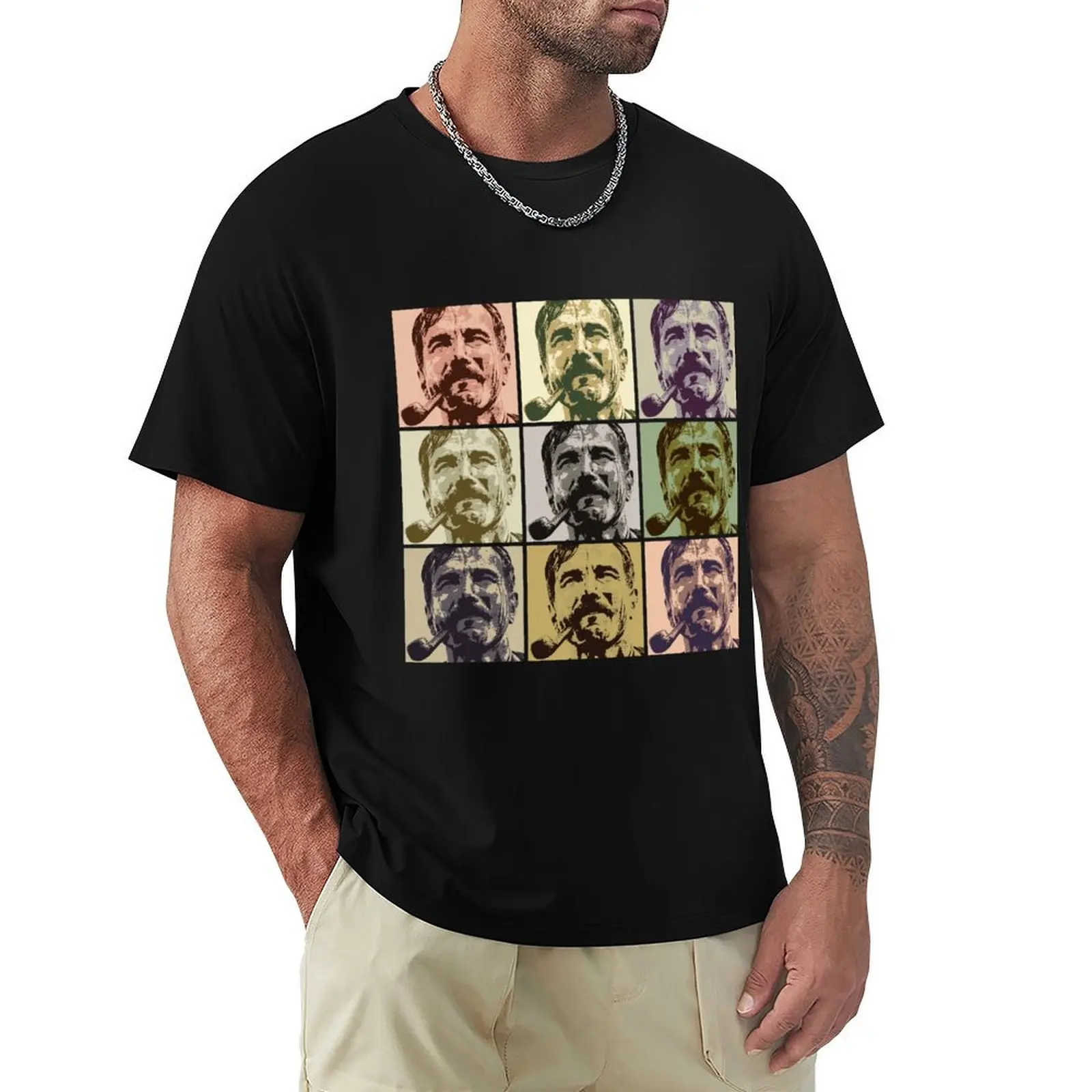 Daniel Day-Lewis Plainview There Will Be Blood Pose T-Shirt Basic Breathable Solid Color T-Shirt