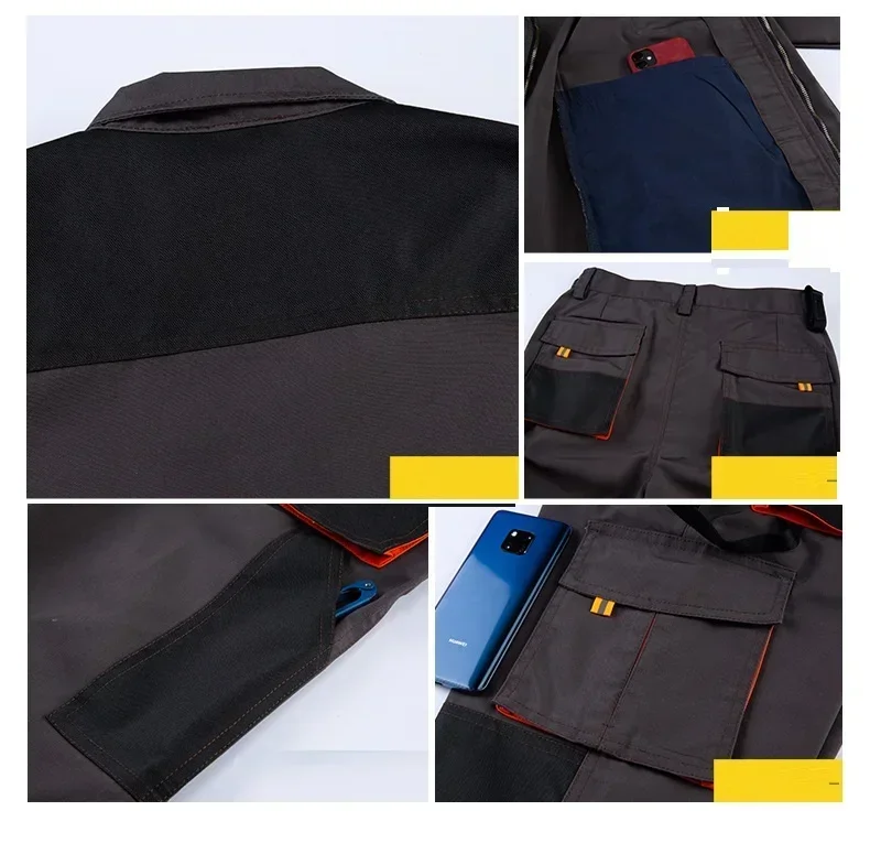 Work Clothing Men Jacket Pants Suit Wear-resistant Factory Labor Uniforms Tooling Auto Repair Work Coveralls Workshop Workwear