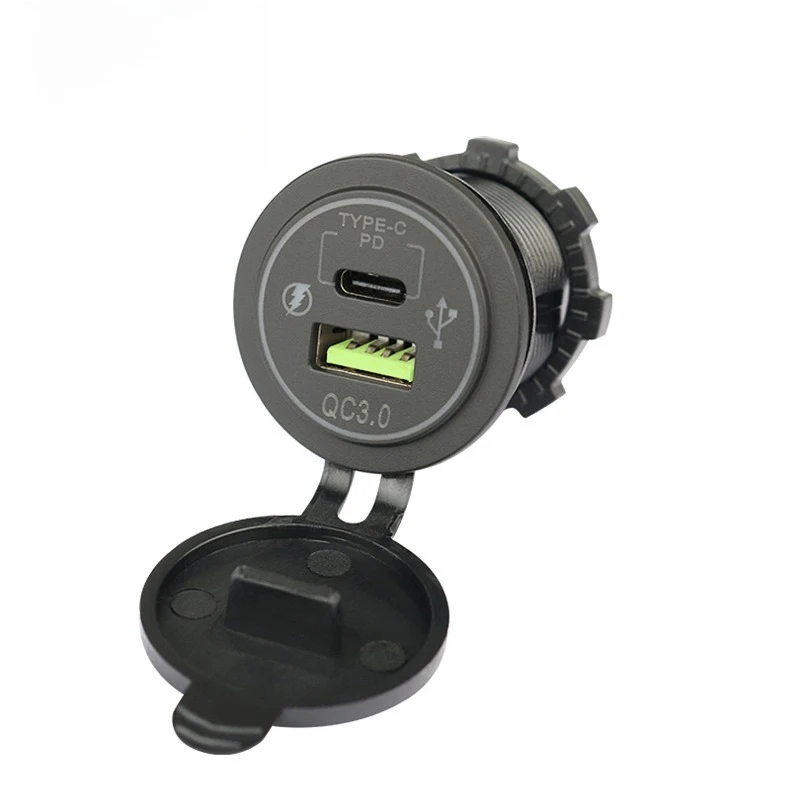 Cargador rápido de 12V/24V USB 3,0 tipo C batería cargador de coche