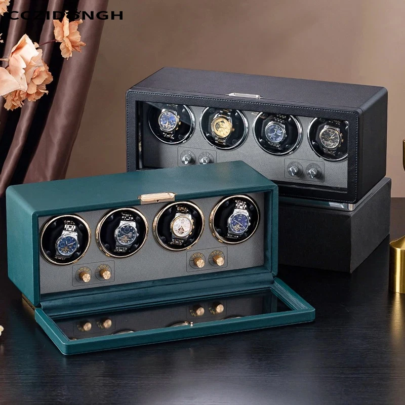 CCZIDONGH brand automatic watch winder /watch box 4 slots new model green and black