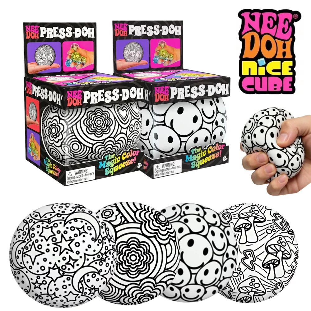 NEW NeeDoh Graffiti Ball Blind Box Series Desktop Ornament Stress Squishy Toys For People Under Pressure Fun Soft Stress Ball