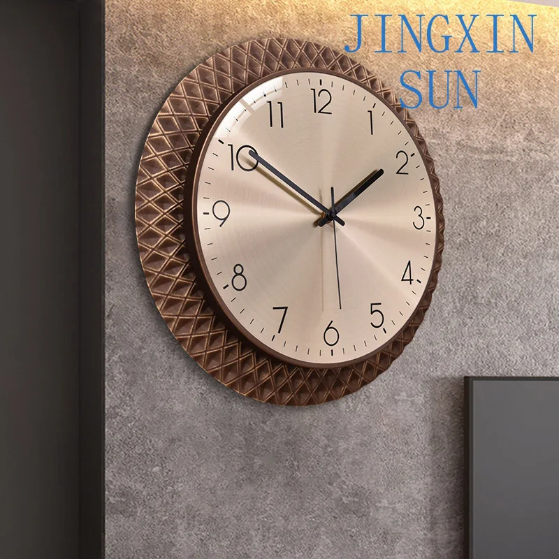 American retro living room silent wall clock home wall watch wall decoration pendant quartz clock home personalized clock