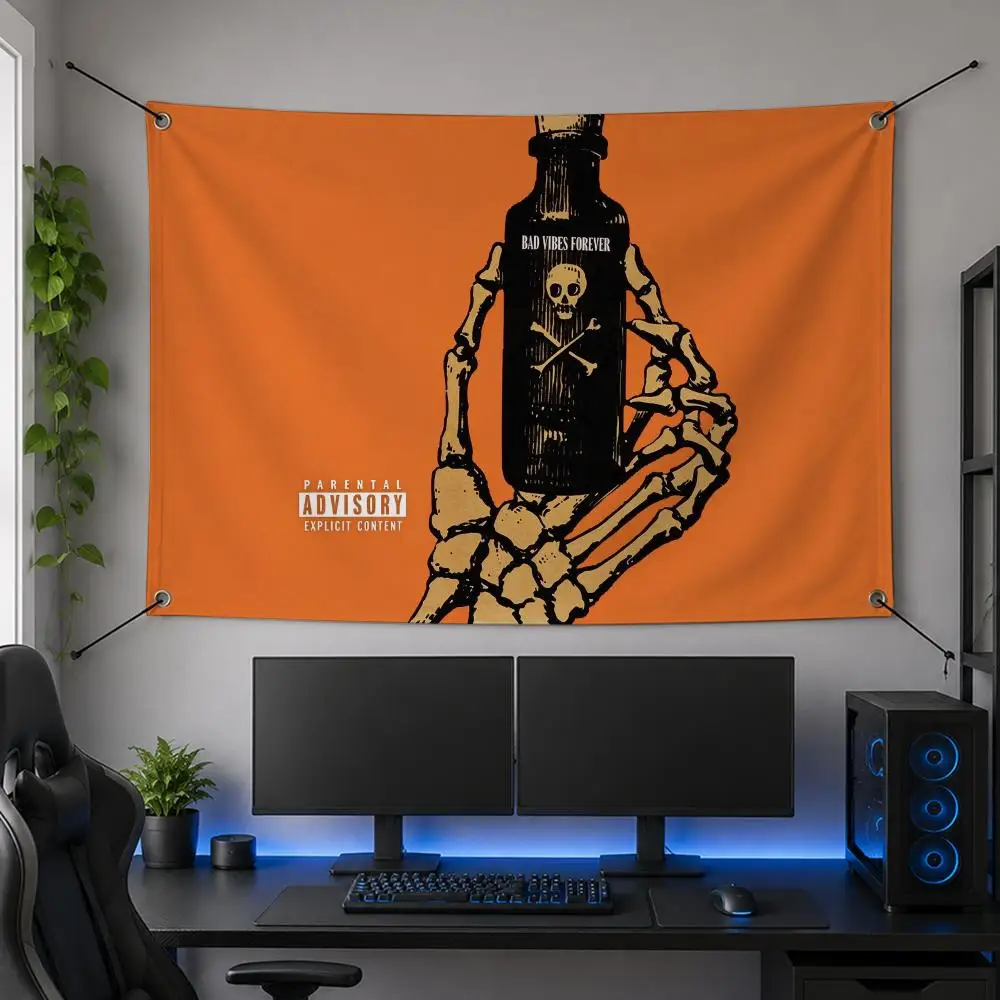 Singer X-XXXTentacion Bad Vibes Forever Flags Flag Banner for Bedroom Dorm Party Home Living Room Game Room Gift