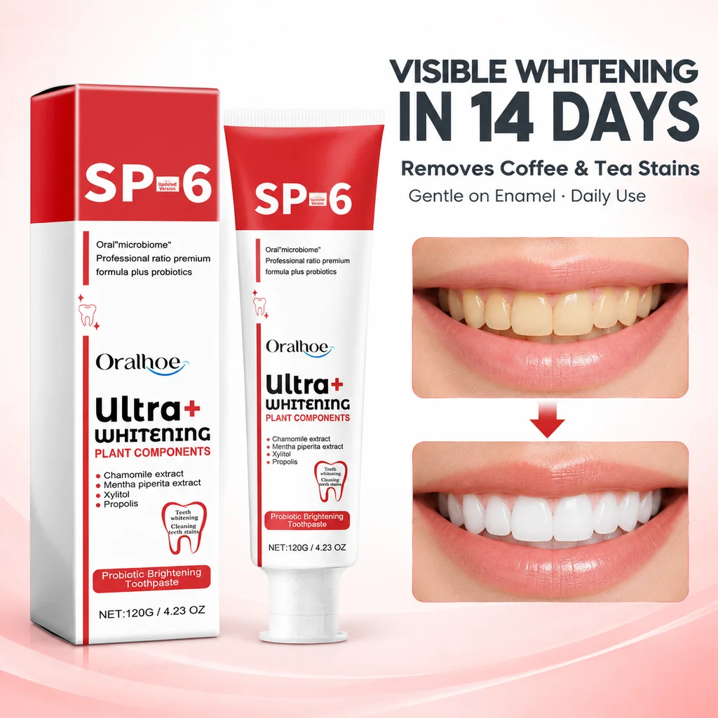 Probiotic Whitening Toothpaste Oral Care Tooth Deep Cleaning Removes Tea Coffee Stains Fresh Breath Teeth Brightening Dental Gum Care For Adults Daily Use