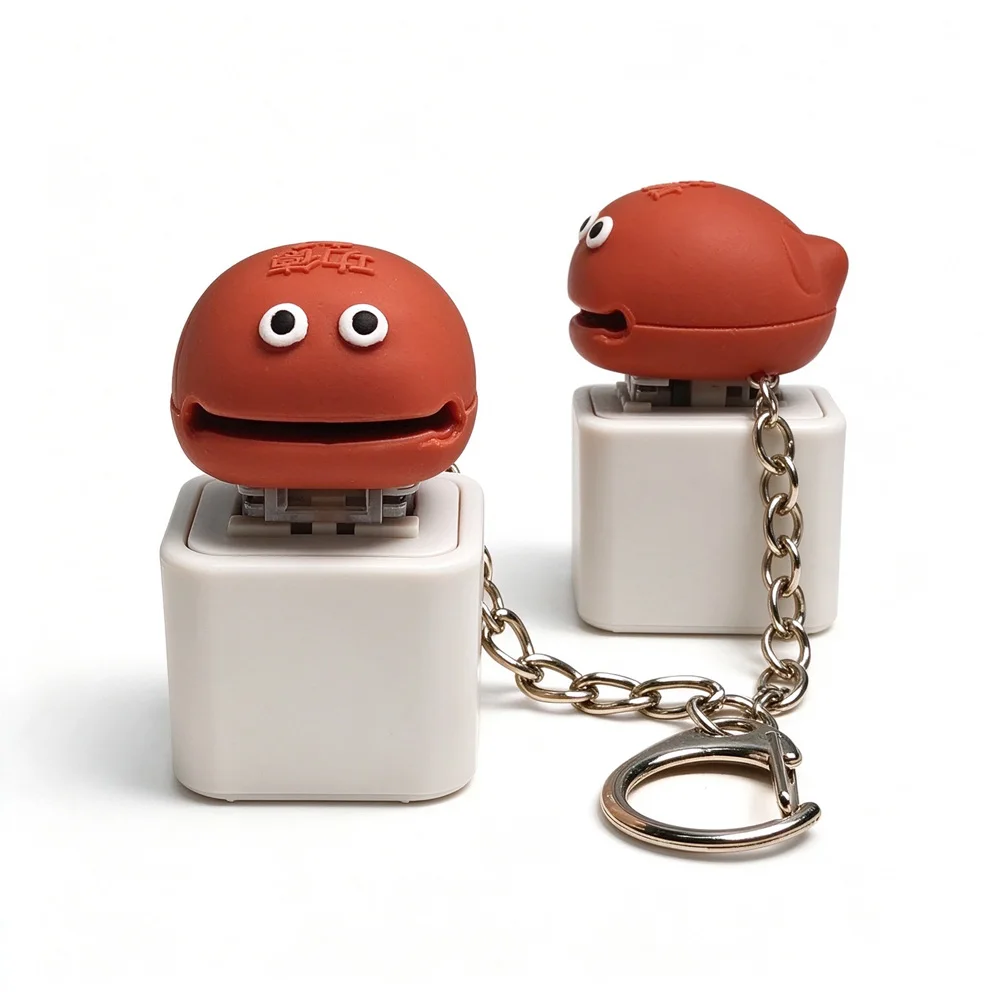 키캡 Wood Fish Keycap Keychain Keyboard Keycap Clicker Backpack Hanging Ornament Pendant Charms Keycap Button Handrelax Gifts