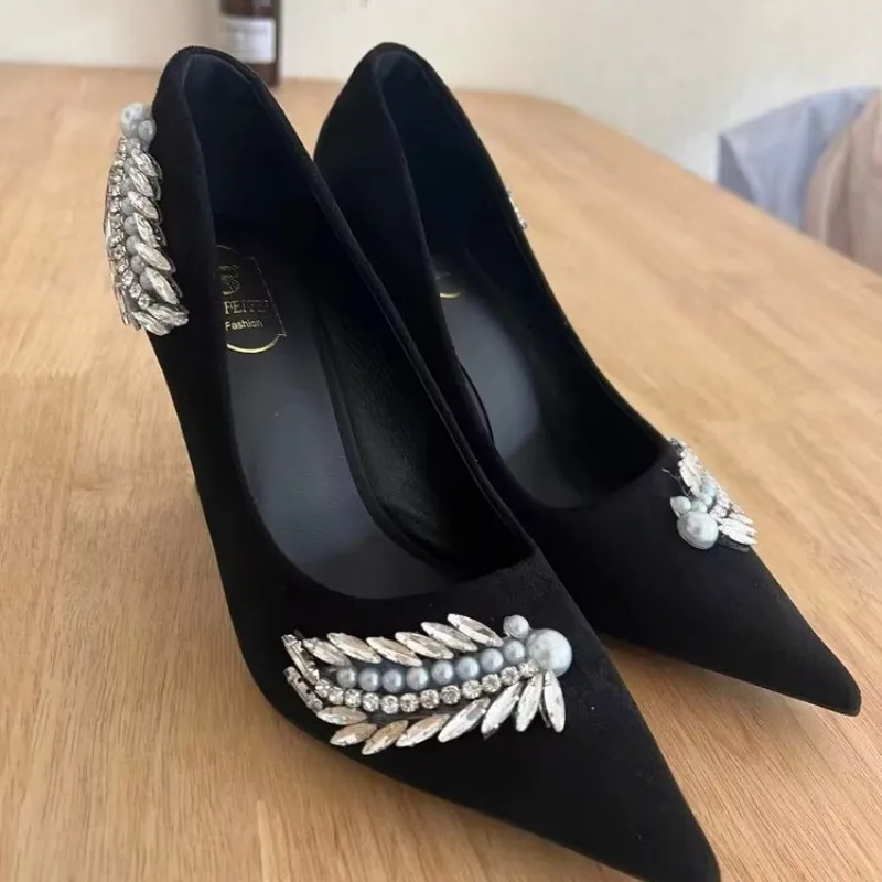 2025 New Spring Beautiful Elegant High Heels with Diamond Women's Versatile Stiletto Fashion Single Shoes - Image 4