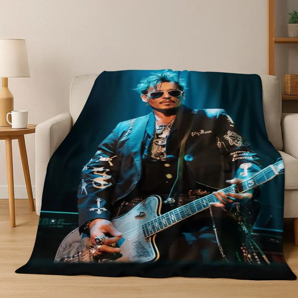 26 نمط جوني ديب الفن الفانيلا بطانية ، دافئة ومريحة لينة رمي بطانية للمنزل غرفة نوم أريكة تتحول لسرير نزهة غطاء مكتب هدية طفل #4