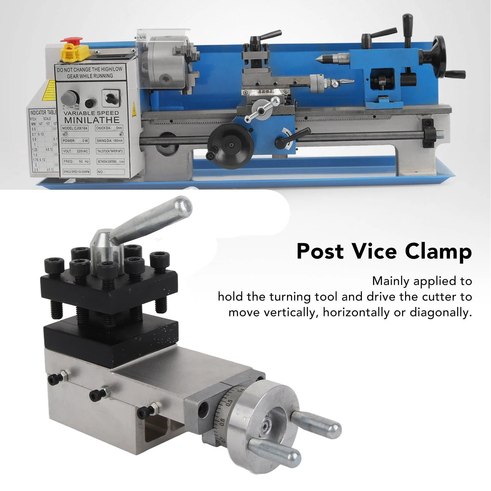 

Post Vice Clamp Lathe Tool Quick Changing 60x60mm for 210 8x16 220x400 220x600 220x750 Lathe