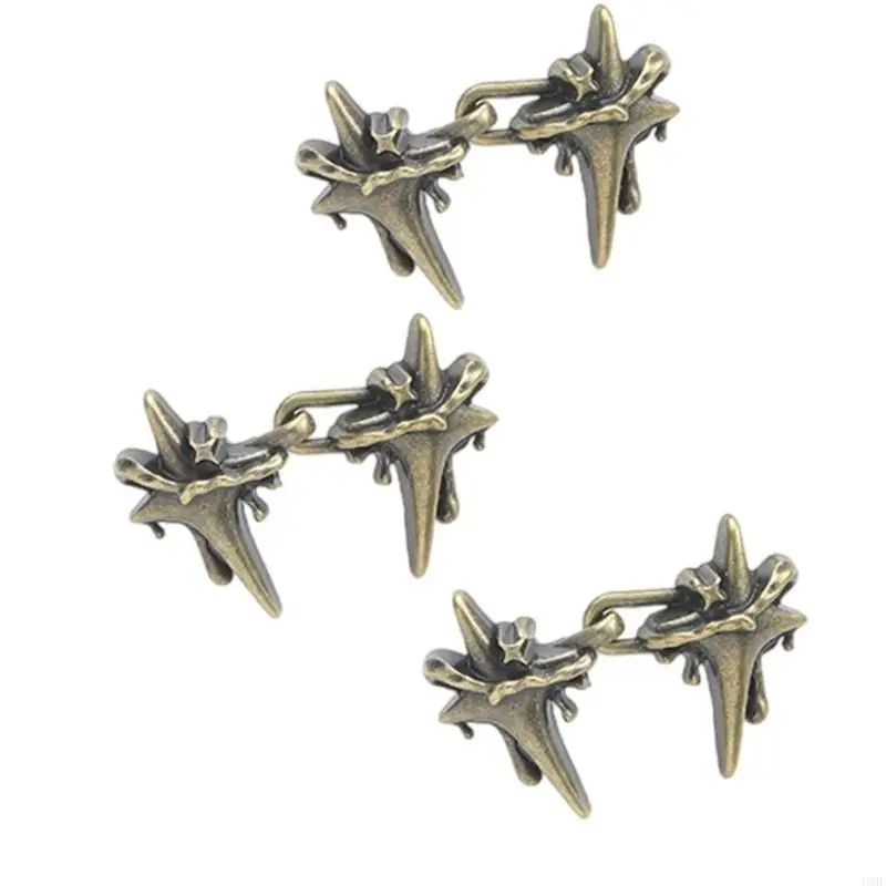 

49MF Crossed Star Pants Cincher Pin Brooch Clip Easy Use Pin Buckle Women Accessories