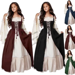 Christmas Cosplay Girls Medieval Renaissance Costumes Suit Dress Victorian Princess Steampunk Long Dress Plus Size