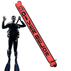 Scuba Signal Tube 3.77ft Scuba Safety Sausage Diving Safety Gear 210D Nylon Fabric TPU Coating Diving Buoy For Underwater Diving