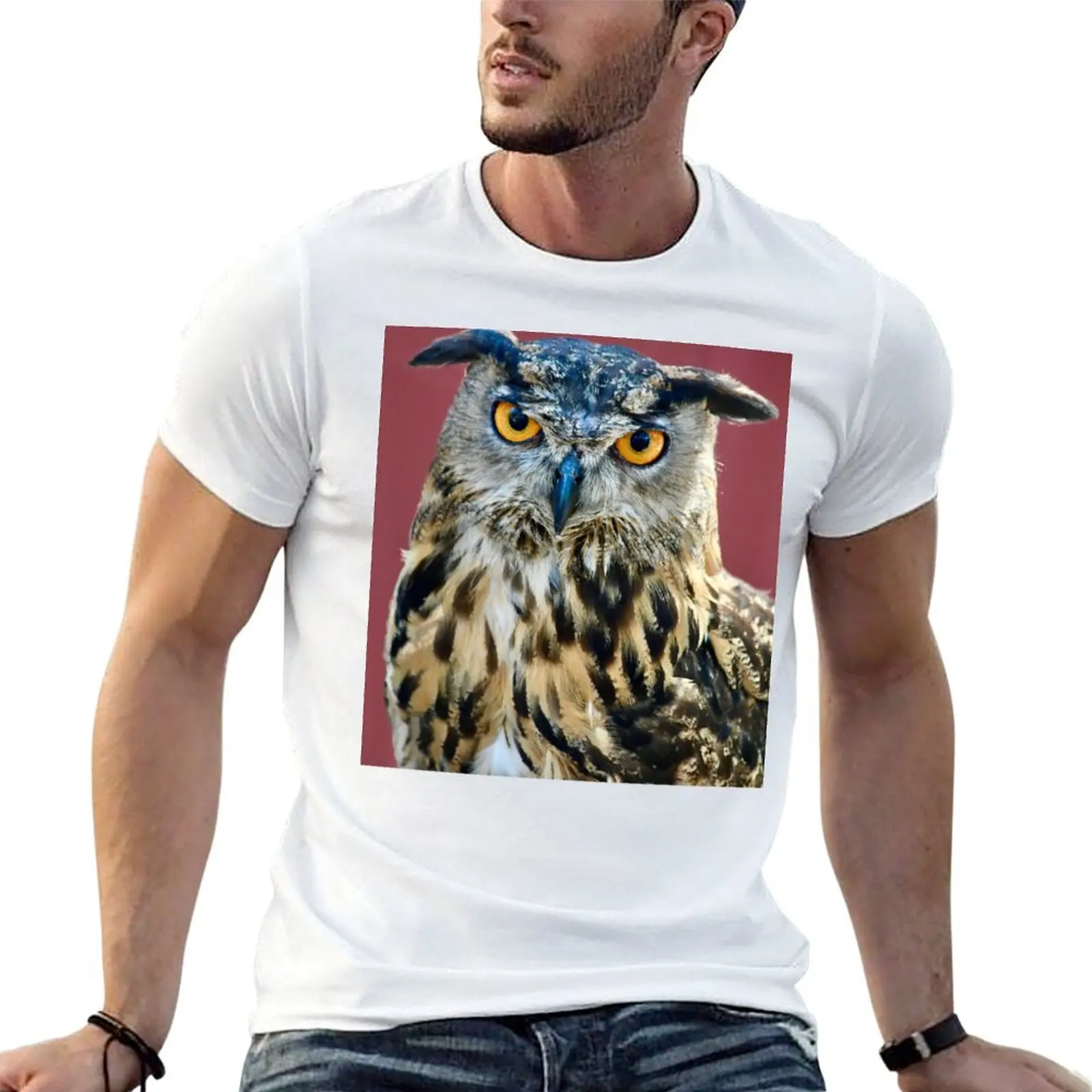 Eurasian Eagle Owl T-Shirt custom t shirt summer tops big and tall t shirts for men