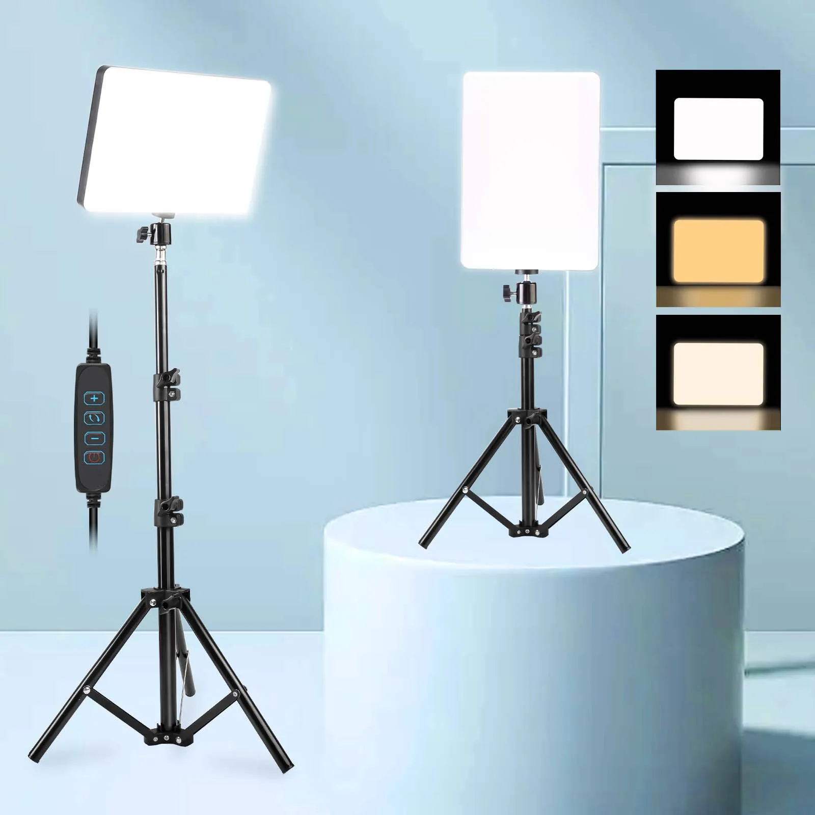 

10-дюймовый регулируемый светодиодный кольцевой светильник для селфи со штативом 110 см — 3-цветный контроль цветовой температуры — идеально подходит для прямой трансляции, видеорегистрации