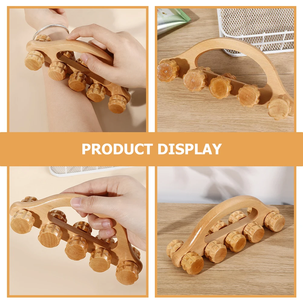 

Massager Hand Held Roller Wood Therapy Neck Manual Self Muscle Portable Stick