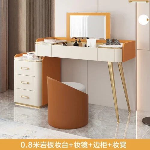 Italian Minimalist Stone Plate Flip Dressing Table Makeup Table Storage Chest of Drawers Integrated Modern Bedroom Corner Desk