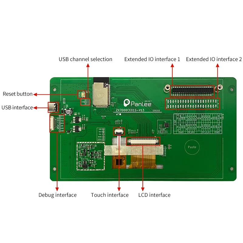 Imagem -03 - Solução Lexin-tela Sensível ao Toque Polegadas Lcd 800x480 Porta Serial Wi-fi Compatível com Bluetooth Polegadas