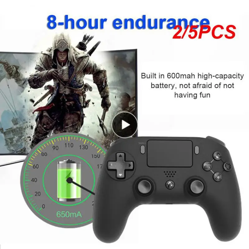 

2/5PCS Wireless Gamepad 360° Joystick Compatible Touch Functions Mono Speaker Dual Vibration Gamepad Wireless Game Controller