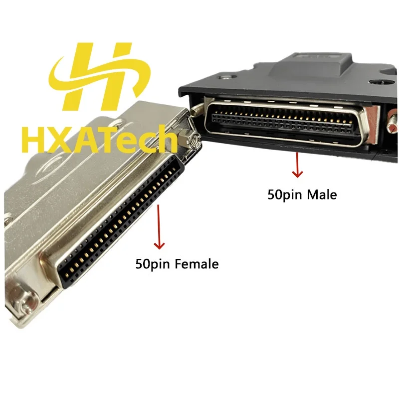 HXATech- 50P SCSI Connector Cable SCSI HPCN 50Pin male to female Extension Cable CN type 50 core Data Customization