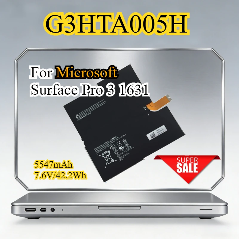 New G3HTA005H G3HTA009H Laptop Battery For Microsoft Surface Pro 3 1631 MS011301-PLP22T02 1577-9700