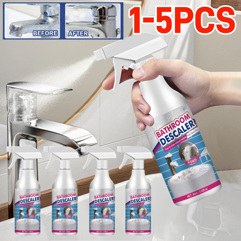 60ML Bathroom Foam Cleaner Spray Powerful Multi-Purpose Descaler Cleaning Agent for Bathtub Toilet Shower Sink Glass Ceramic
