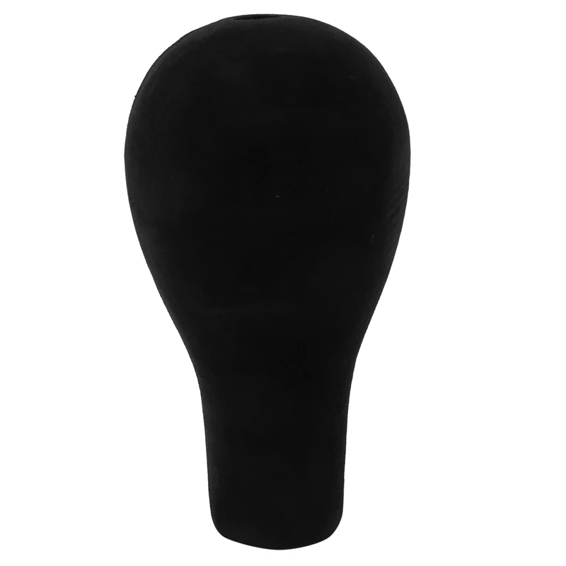 4X Polystyrene Foam Mannequin Face Model Head Wig Holder Eyeglass Glasses With Base Bracket - Black, 35Cm