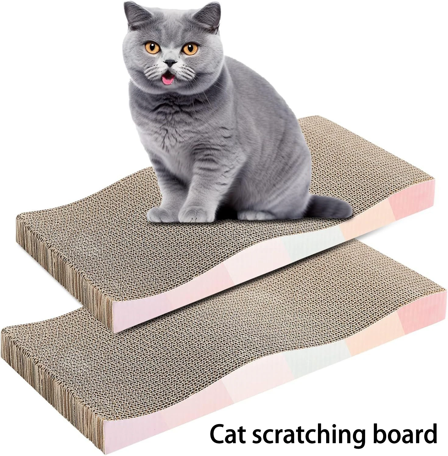 Arranhador para Gatos em Papelão Corrugado Durável e Resistente ao Desgaste, Multiformato, para Uso Interno, Brinquedo Interativo para Afiar Garras