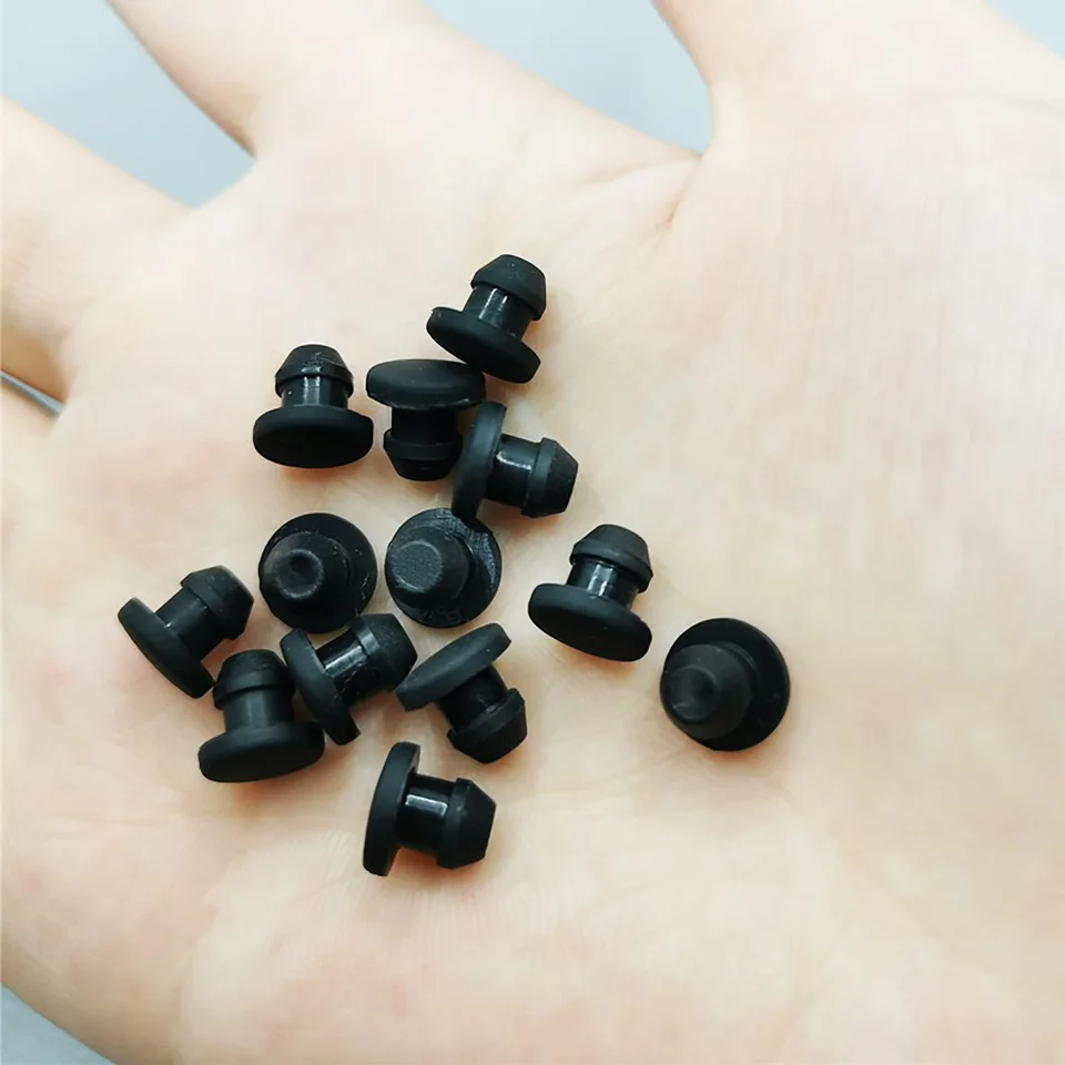 rubberen stop, 10 stks/set zwarte massieve siliconen rubberen doppen 2,5 mm-14 mm T-type plugafdekking snap-on pakking blanking eindafdichting stopperize: A 23 mm) (Color : Black, Size : A 42.6mm