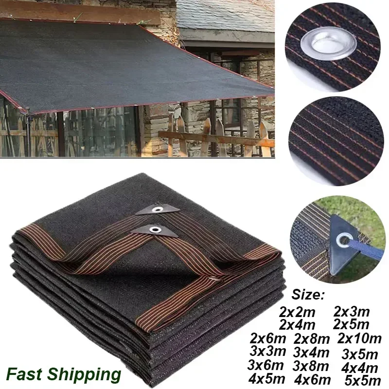 4x6m 12-pin Sunshade Net Anti-ultraviolet Awning Plant Cover Net for Outdoor Garden Courtyard Swimming Pool Balcony Shade Cloth