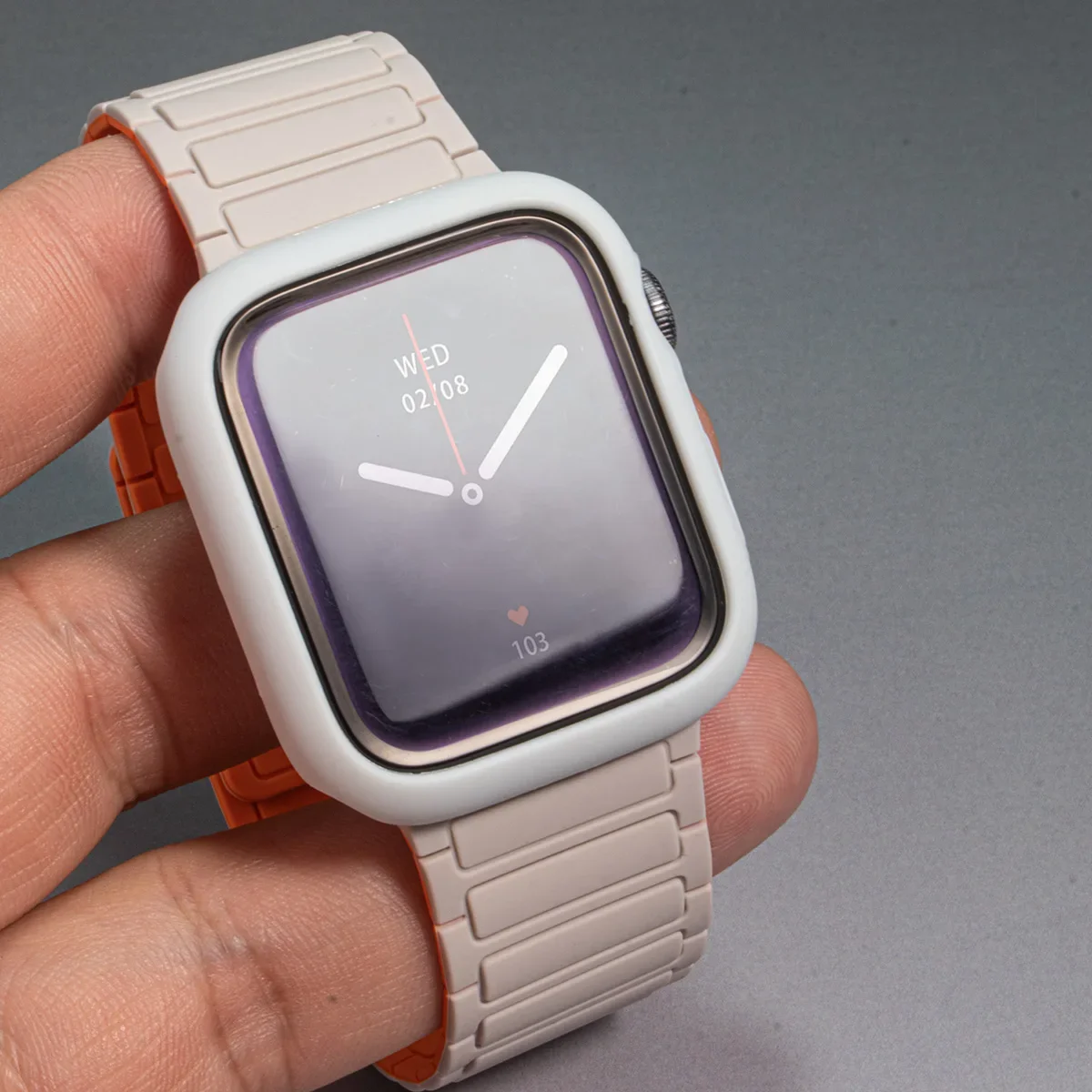 ห่วงแม่เหล็ก + กรณีTPUสําหรับApple Watch Band Ultra2 10 46 มม.49 44 45 มม.สร้อยข้อมือซิลิโคนสําหรับIWatch Series9 8 7 6 SE