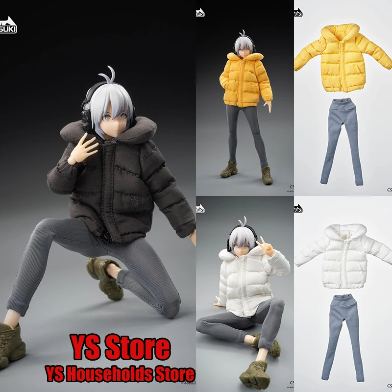 HASUKI CS013 1/12 Scale Mobile Suit Girl Winter Down Jacket Elastic Tight Pants Clothes Set Accessory For 6