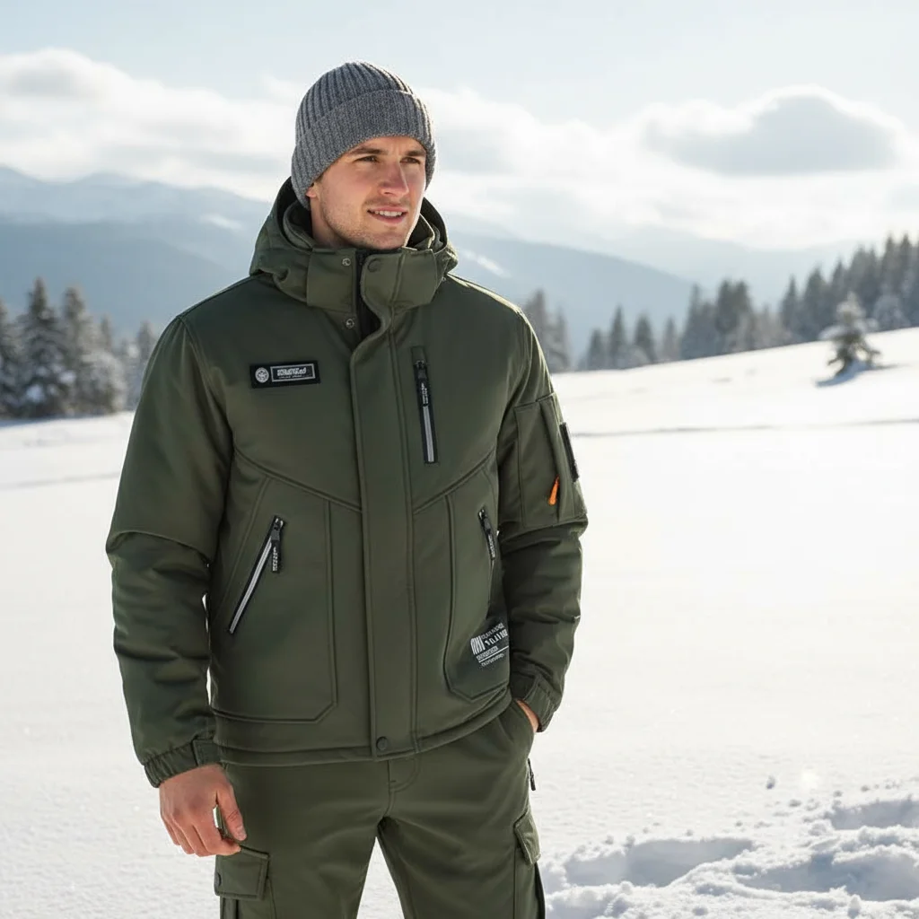 Winter Men Mountain Ski Warm Sets Waterproof Sports Suit Tactical Jacket + Pant 2 Pieces Men Thermal Windbreaker Sets Tracksuits
