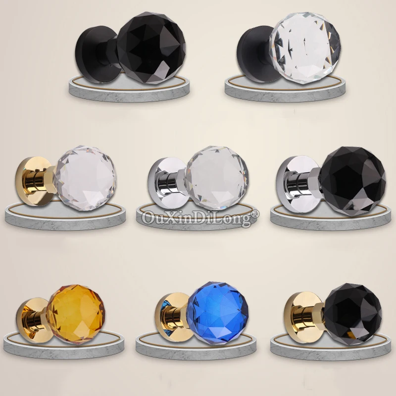 

HOT European American Luxury Crystal Ball Knobs Interior Entry Door Knobs Lock Background Wall Invisible Hidden Door Locks