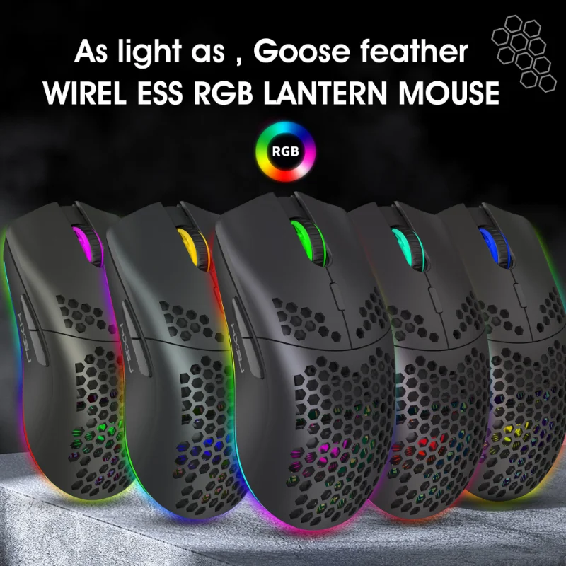 

Computer Mouse 2.4G Wireless MOUSE Lightweight Design Cellular RGB Glow 6 Button Mouse Game Mouse Computer Wireless Mouse