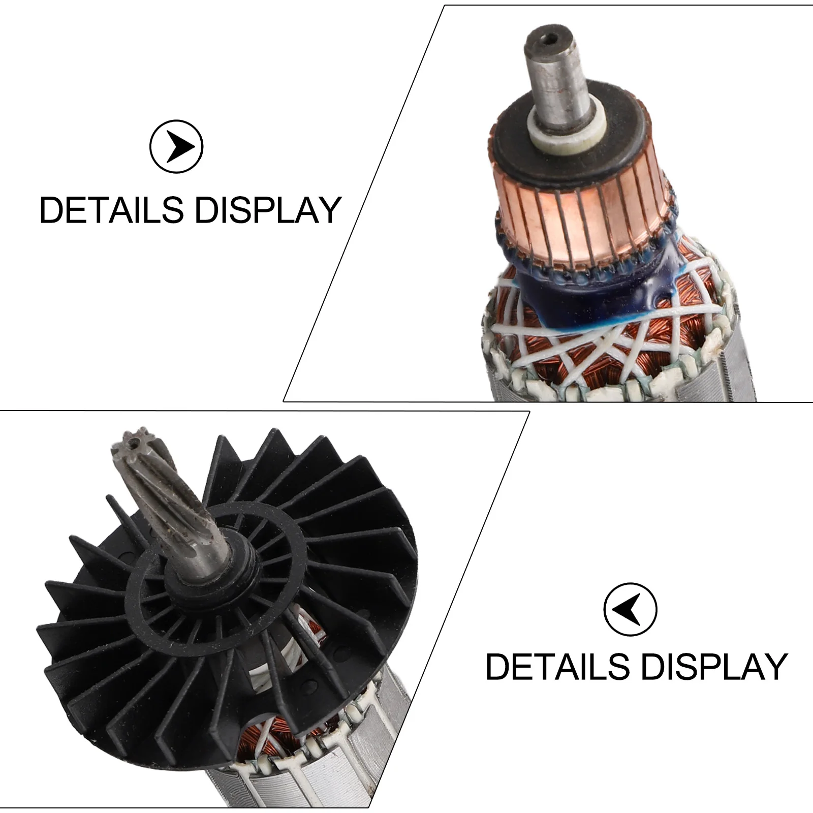 

For 2-26 DFR 7 Teeth Rotor Armature Rotor Black+Silver Color Copper Wire Material Easy Installation Heavy Duty