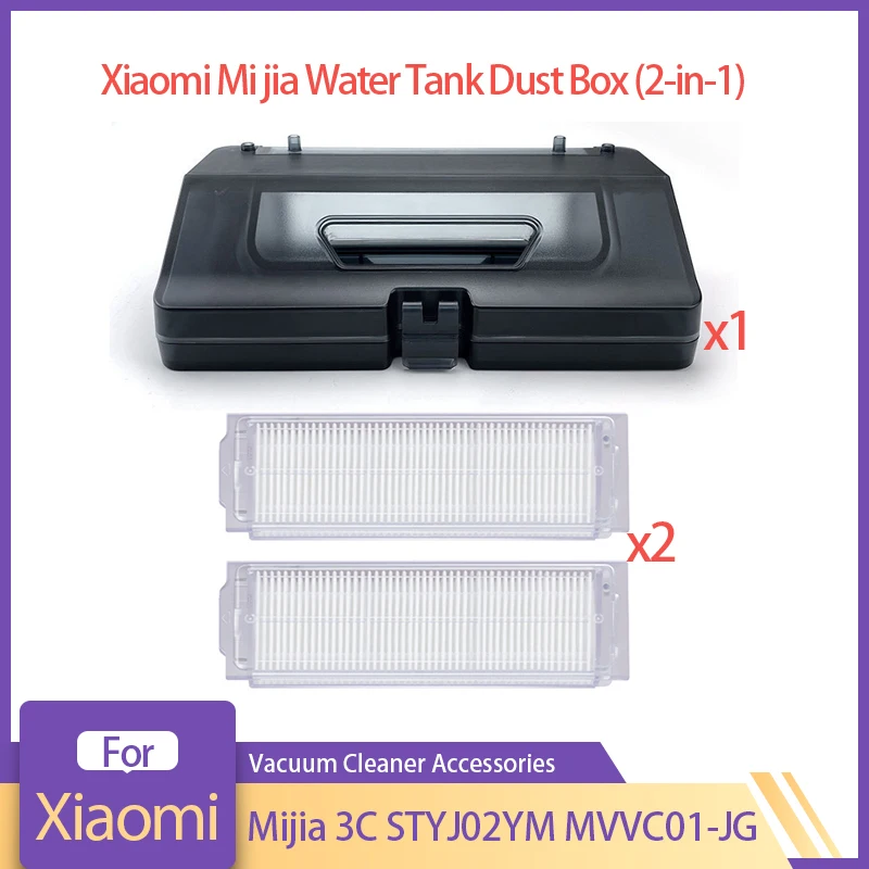 For Xiaomi Mijia 3C STYJ02YM MVVC01-JG 2 In 1 Water Tank Dust Box Sweeping Robot Vacuum Cleaner Replacement Accessroies Parts