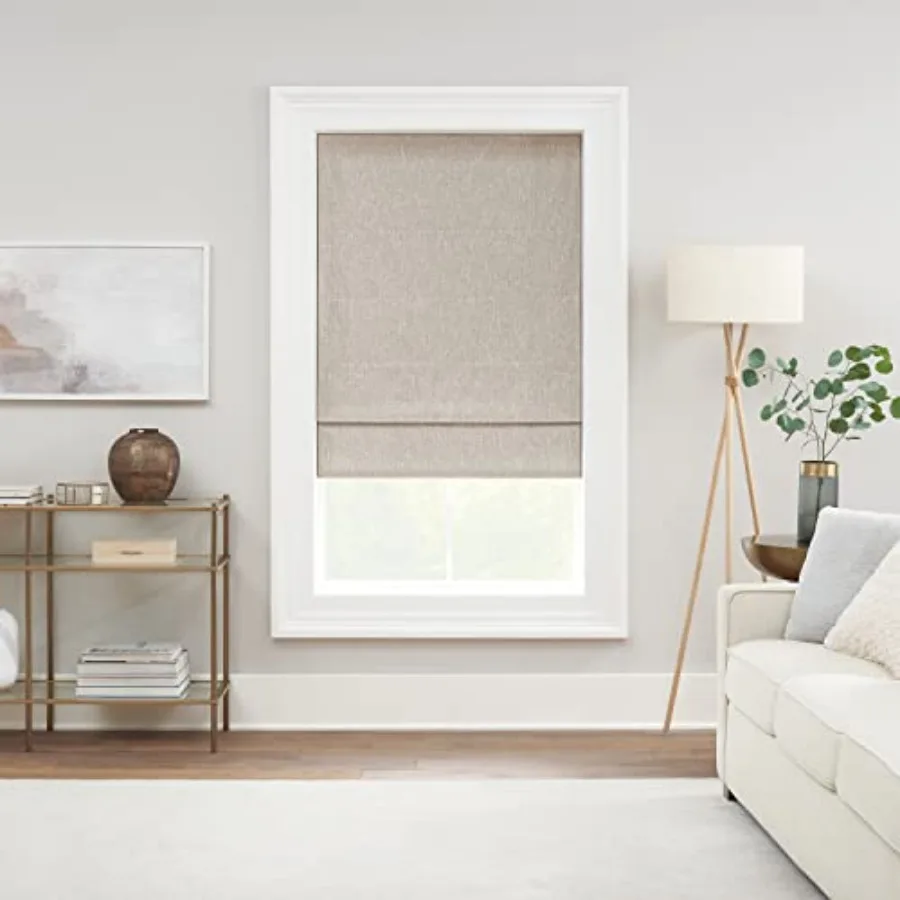 Drew Roman Shades for Windows, Cordless 100% Blackout Shades, 23 in Wide x 64 in Long, Noise Reducing, Energy Efficient and Tex