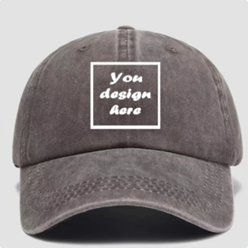 Custom-washed vintage baseball caps made of washable cotton material, breathable. Customized logo for events image 3