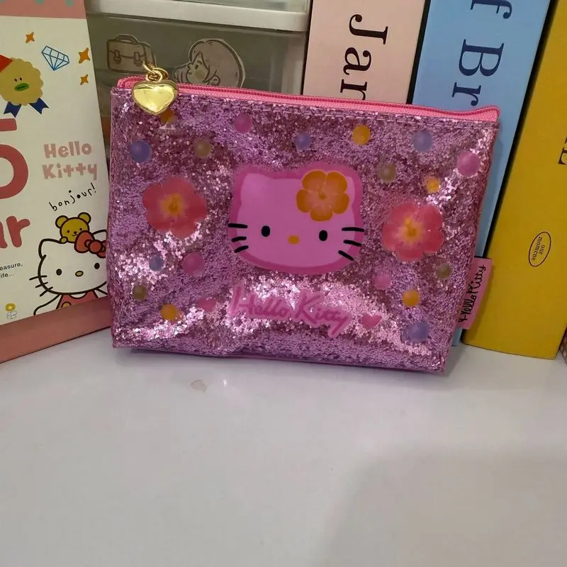شخصية أنيمي مرحبا كيتي حقيبة ماكياج سعة كبيرة Kawaii الفتيات المحمولة السفر مستحضرات التجميل حقيبة التخزين قسيمة المحفظة هدية